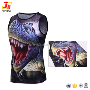 Ropa de los hombres 3 <span class=keywords><strong>D</strong></span> impresión compresión DC Comics Marvel King Kong y Tyrannosaurus rex chaleco para correr - Product Image 2