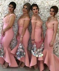 Abito da <span class=keywords><strong>Damigella</strong></span> per Ragazze con Parte Anteriore Corta e Posteriore Lunga, Stile Sirena Color Pesca - Product Image 2