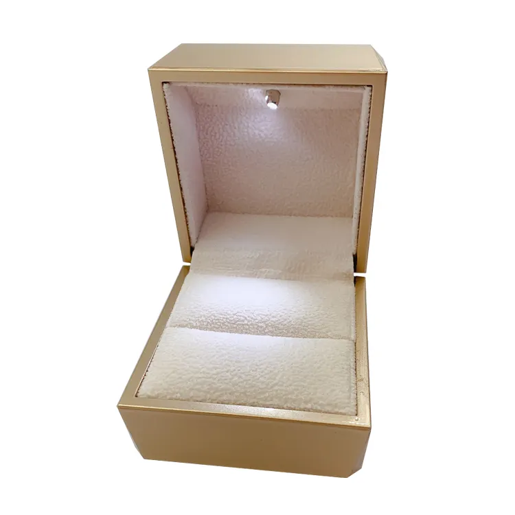 Custom Logo Printed Luxury Wholesale Jewelry Box Hinge ,Wedding Led Ring Box