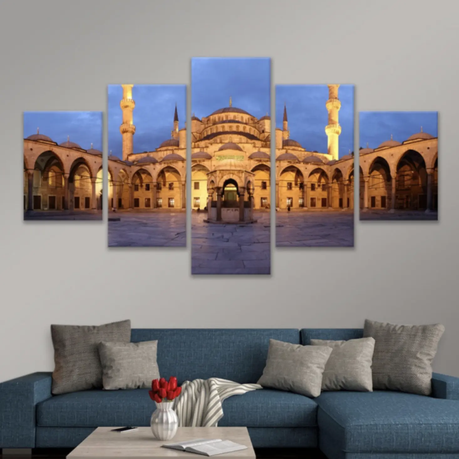 Decoração de interior para casa, arte de parede, pintura muscular islâmica moderna