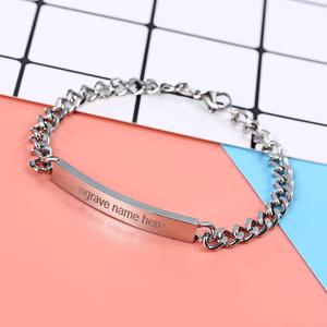 <span class=keywords><strong>Bracciale</strong></span> Personalizzato a Barra in Acciaio Inossidabile Color <span class=keywords><strong>Argento</strong></span> Inciso su Misura per <span class=keywords><strong>Uomo</strong></span> e Donna - Product Image 6