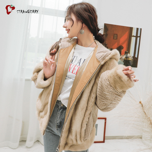 Barato precios de descuento estilo coreano mujeres <span class=keywords><strong>abrigo</strong></span> de invierno las mujeres Natural <span class=keywords><strong>abrigo</strong></span> de piel de visón - Product Image 1