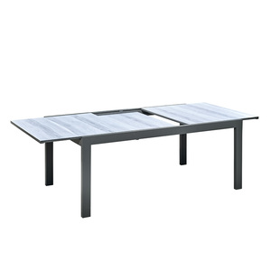 Cadre <span class=keywords><strong>en</strong></span> aluminium massif <span class=keywords><strong>avec</strong></span> <span class=keywords><strong>plateau</strong></span> <span class=keywords><strong>en</strong></span> <span class=keywords><strong>céramique</strong></span> extensible, top <span class=keywords><strong>en</strong></span> verre trempé, <span class=keywords><strong>table</strong></span> à manger d'extérieur, patio - Product Image 1
