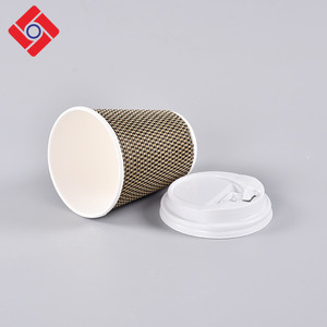 Guangzhou, China a cuadros de 12 oz bebidas de café capuchino beber de la taza de papel de impresión personalizado con tapa - Product Image 3