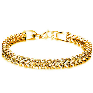 Bracciali da Uomo in Acciaio Inossidabile 316L a Tre Colori, Braccialetti Intrecciati alla Moda, Gioielli Hip Hop per Feste Rock - Product Image 1