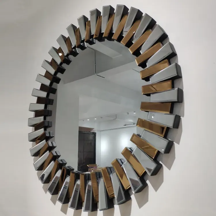 Luxury home furniture modern decorative round mirror glass wall mirror