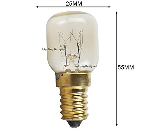 Lampu Oven 25W 240V T25 * 53Mm, Bohlam Disediakan Pabrik untuk Kulkas/Mesin Roti/Bohlam Pijar Oven 300