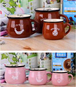 El desayuno colorido cerámica vientre grande de cerámica café con leche taza de porcelana - Product Image 3