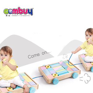 Jouet Macarons de chariot à tirer, blocs de construction en bois pour bébés - Product Image 5