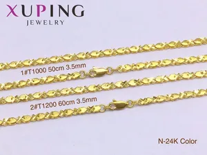 Xuping بالجملة مجوهرات بالجملة من النحاس الخالي من النيكل 24k سلسلة ذهبية إيطالية
