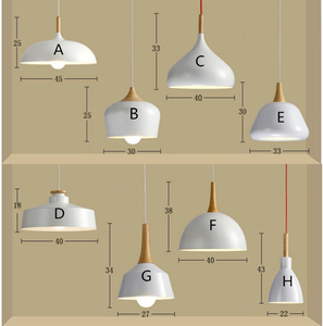 Lampe suspendue en <span class=keywords><strong>bois</strong></span> d'aluminium moderne blanc <span class=keywords><strong>noir</strong></span> design chapeau simple - Product Image 6