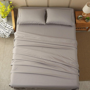 Ga Trải Giường Vừa Vặn Màu Xám Nhạt 100% Cotton Màu Trơn 200TC Vải Dệt Gia Dụng Bộ Ga Trải Giường - Product Image 2