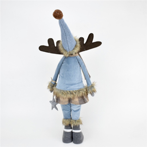 Boheng Xmas Gift Elk Home Decorations Standing Moose Christmas Decor Wholesale Blue Fabric Reindeer with <strong>Star</strong> <strong>Hanging</strong> - Product Image 4