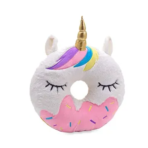 Yeni tasarım unicorn donut yastık şeker ekmek peluş doldurulmuş oyuncaklar