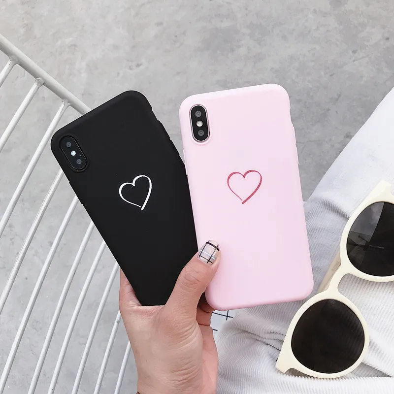 Soft Silicone Case For Samsung Galaxy A50 A30 A20 A40 A70 A10 Case Cute Simple Love Heart Cover For Samsung M10 M20 M30 Case