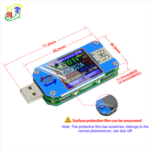 RD UM25 tipo-C USB-A 2,0 Color amperímetro del voltímetro de la resistencia del cable de alimentación del cargador de USB del banco probador de voltaje de corriente - Product Image 3