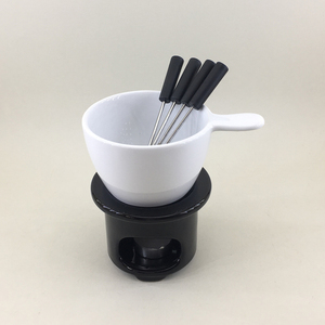 Color blanco bien <span class=keywords><strong>cocina</strong></span> cerámica olla antiadherente de porcelana mini fondue de chocolate con vela de luz de té - Product Image 2