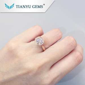 14 K/18 k blanco oro/amarillo 1 quilates siempre uno DEF vvs diamante sintético anillo de compromiso precio de anillo - Product Image 5