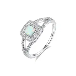 Czcity Echt 925 Sterling Zilveren Grote Ringen Vrouwen Engagement Wedding Fine Jewelry Ronde Fire Opal Bypass Bague Femme Ringen
