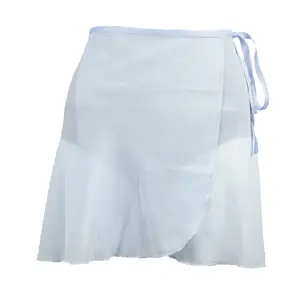 JW балетная шелковая шифоновая танцевальная короткая юбка с запахом для девочек