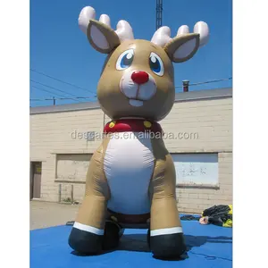 12ftบิ๊กInflatable Christmas Elk , Christmas Inflatable Santa Reindeerต่ำราคา