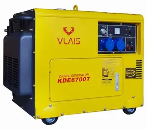 VLAIS 4kW/5kVA 220V/380V/50Hz Three phase Silent diesel generator set air cooled small power portable type for Uganda Ukraine