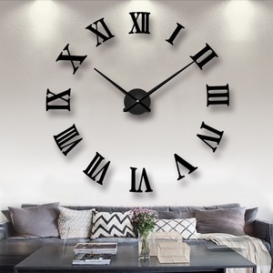 009 moderno grande Design digitale decorazione della <span class=keywords><strong>casa</strong></span> nero grandi orologi decorativi regalo unico orologio da parete horloge murale - Product Image 4