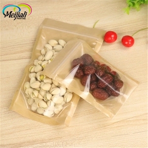 Fondo plano cierre Ziplock bolsa de papel Kraft de pie merienda bolsa de embalaje de alimentos - Product Image 1