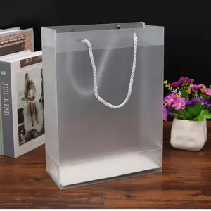 Индивидуальная пластиковая матовая Сумка-тоут из ПВХ, прозрачная одежда, Подарочные Упаковочные пакеты