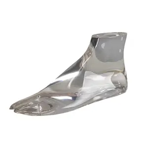 Transparent lifelike female fashion designer feet shoe model plastic foot mannequin for socks