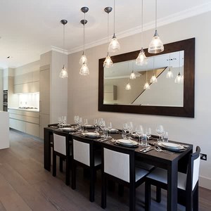 Norhs rustique de luxe rectangulaire <span class=keywords><strong>grand</strong></span> encadré noir <span class=keywords><strong>salle</strong></span> <span class=keywords><strong>à</strong></span> <span class=keywords><strong>manger</strong></span> en bois <span class=keywords><strong>miroir</strong></span> mural décoratif - Product Image 2