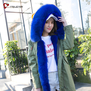 Nuovo Disegno Parka <span class=keywords><strong>Cappotto</strong></span> di Inverno Della Ragazza di Pelliccia di Volpe Hoed Lungo <span class=keywords><strong>Cappotto</strong></span> - Product Image 1