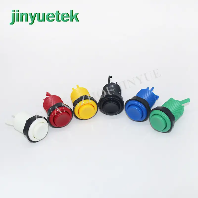 Jinyuetek bi color led metal 6 pin ble mini usb power waterproof push button switch arcade button