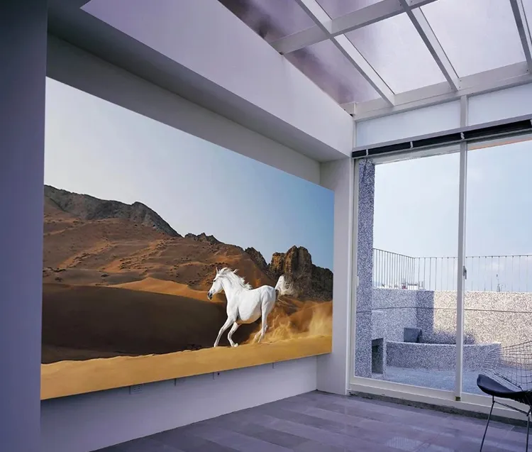Weiße laufende Pferd Tier Tapete Wandbilder für Schlafzimmer Dekoration
