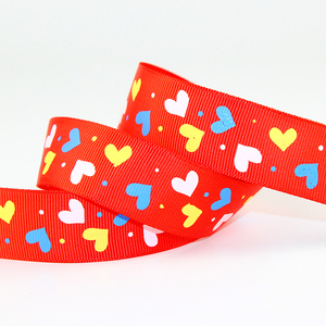 1 pulgada corazón patrón tejer grogrén (ligamento tafetán cinta impresa para <span class=keywords><strong>el</strong></span> Día de San Valentín o <span class=keywords><strong>el</strong></span> día de la madre - Product Image 6