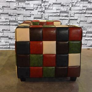 Restaurante al por mayor sofá patchwork sofá de cuero genuino para la tienda de café <span class=keywords><strong>vintage</strong></span> muebles de restaurante - Product Image 3