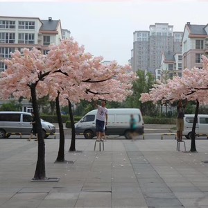 LS18081202 nouveau style de mariage <span class=keywords><strong>chemin</strong></span> décoratif artificielle plié rose cherry blossom arbre - Product Image 3