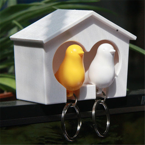 Fiesta encantadora <span class=keywords><strong>casa</strong></span> de pájaro llavero titular pájaro silbato clave sparrow anillo decoración del hogar - Product Image 3