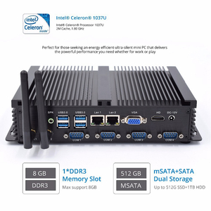 Không quạt công nghiệp pc <span class=keywords><strong>Intel</strong></span> Celeron 1007U <span class=keywords><strong>1037U</strong></span> core i5 3317 dual Core 2 Ghz <span class=keywords><strong>CPU</strong></span> 4COM RS232 siêu mini pc - Product Image 3