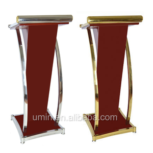 แท่นยืนพูดแบบพกพา ทำจากไม้ สีขาว - Product Image 3