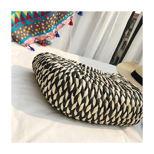 <span class=keywords><strong>Sac</strong></span> de paille d'été Bohème semi-cercle main-couleur assortie tissé <span class=keywords><strong>sac</strong></span> à main tissé à la main <span class=keywords><strong>sac</strong></span> de plage - Product Image 5