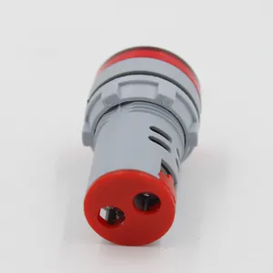 Voltímetro e amperímetro digital, circular de alta qualidade, luz indicadora 220v com mini voltímetro e amperímetro digital 22mm