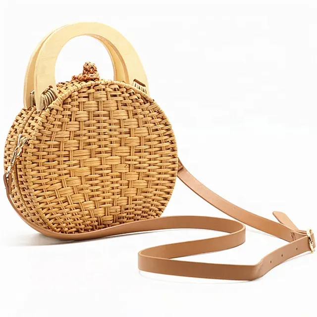 Оптовая продажа, новый стиль, женский клатч, плетеная Сумка из бамбукового ротанга, плетеная Сумка ручной работы, большая сумка-тоут для лета, пляжная сумка через плечо