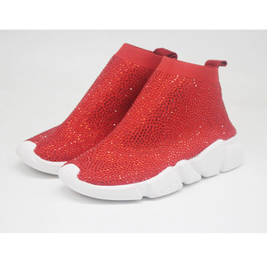 Glitter pedrería cristal diamante ligero calcetín tejido velocidad personalizada zapatillas de deporte - Product Image 4