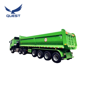 <span class=keywords><strong>QUEST</strong></span> 4เพลา60ton 80ton 100ton U Shape Dump Trailer ราคาด้านหลัง Dump Semi Trailer Tipper Trailer - Product Image 2