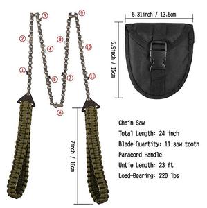 24-Inch <span class=keywords><strong>Pocket</strong></span> Kettingzaag Draad Zaag Outdoor Survival Gear Opvouwbare Kettingzaag Met Parachute Koord Hand Voor Bomen - Product Image 2