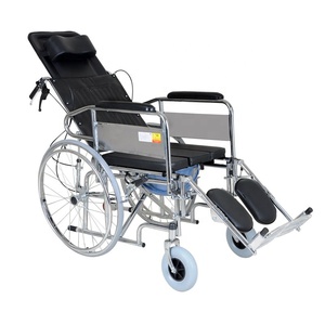Silla de Ruedas Cómoda con Asiento Reclinable Acolchado, Manual, para Pacientes Discapacitados de Hospital, Plegable - Product Image 2