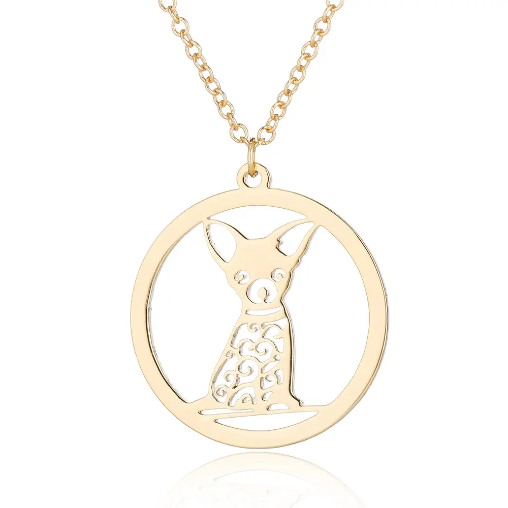 Women fashion jewelry 2022 Stainless steel The puppy dog necklace jewellery gold chain pendant necklaces jewelries child