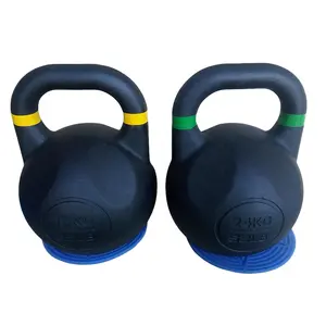 Powder coated Cast iron kettlebell handle with color circle