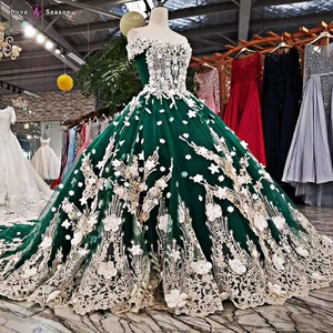 LS74120 fuera del hombro vestidos de fiesta apliques de Navidad vestido de bola con reborde pesado apliques vestidos de noche - Product Image 1
